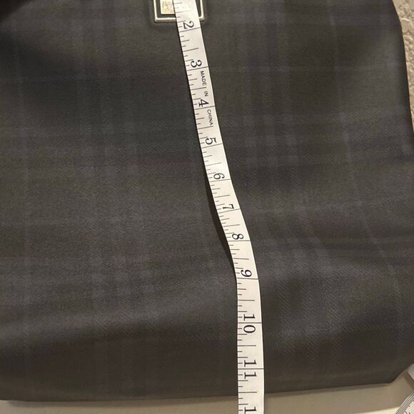 Burberry Tote Bag Blue Nova Check Plaid Coated Canvas Equestrian Old Money Prep - Picture 12 of 13